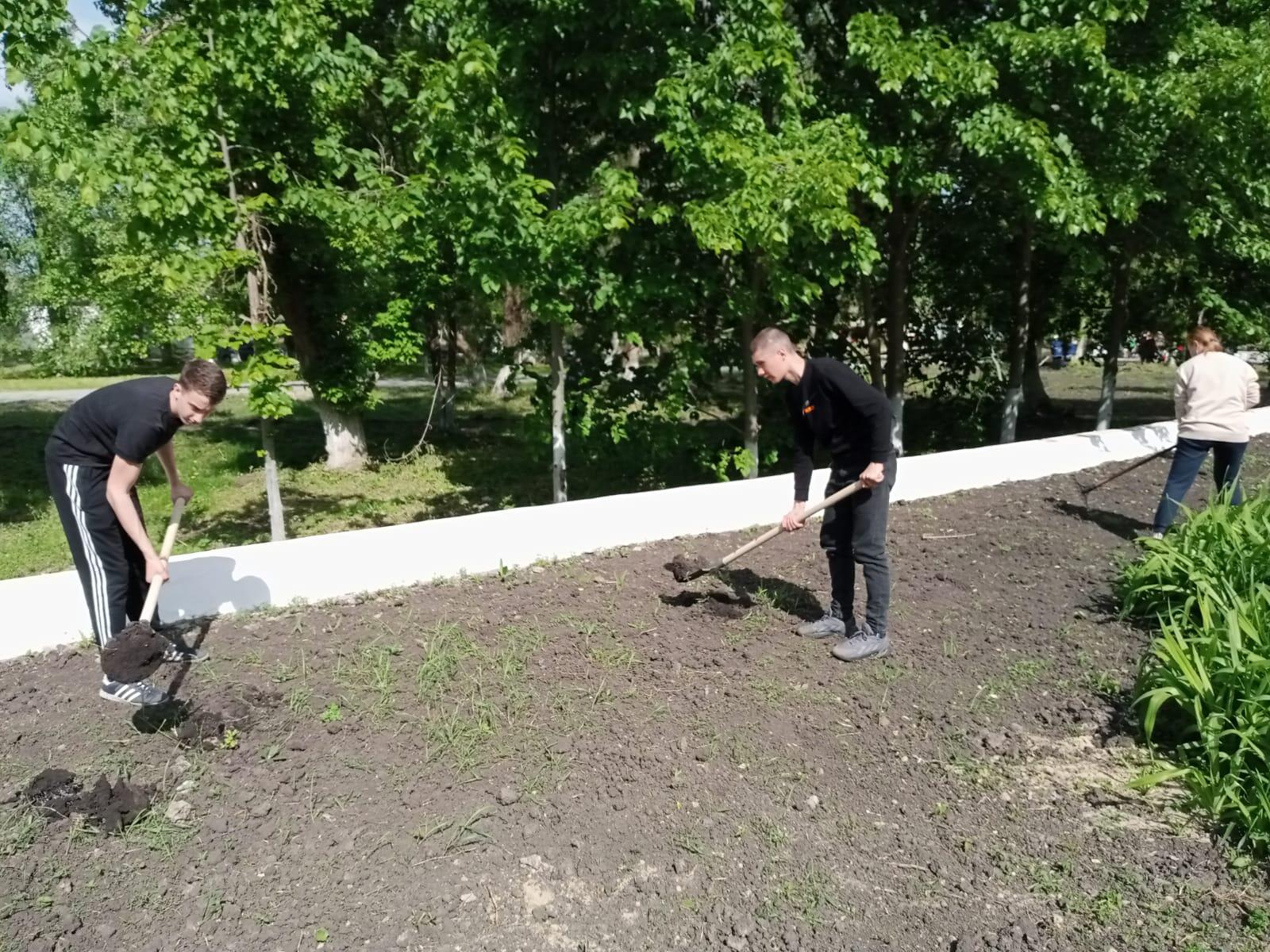Субботник у памятника «Скорбящая мать»